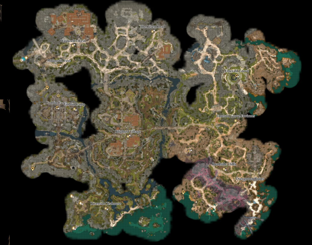 Act 1 Wilderness Underdark Bg3 map location 1