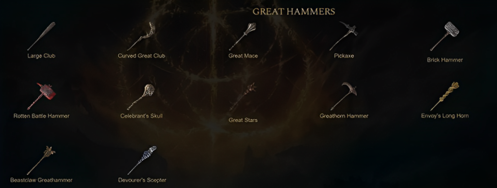 Elden Ring Weapon Great Hammers 1