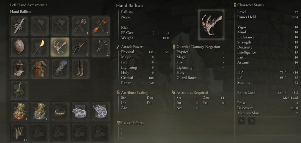 Elden Ring Weapons Hand Ballista 1